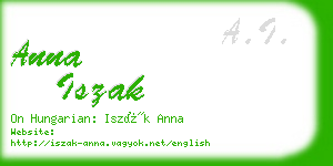 anna iszak business card